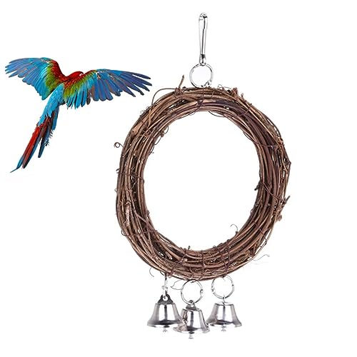 COMPUKAS Papagei Rattan Schaukelring mit Glocken Hängende Schaukel für Vögel Kletterspielzeug für Wellensittiche und Nymphensittiche Stärkt Balance und Koordination Zufällige Farbe COMPUKAS Papagei Rattan Schaukelring mit Glocken Hängende Schaukel für Vögel Kletterspielzeug für Wellensittiche und Nymphensittiche Stärkt Balance und Koordination Zufällige Farbe von COMPUKAS