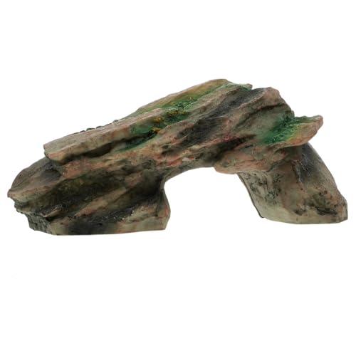 COMPUKAS Resin Schildkröten Kletterplattform mit Versteckhöhle Dekoratives Reptilienversteck Robustes Terrarien Ornament für Schildkröten Geckos und Krabben Sicherer Rückzugsort für von COMPUKAS