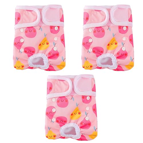 COMSLE Pañales para Perros Femenino 3 Pack, Pantalones de calor del período del perro en temporada, súper absorbentes y ajustables sanitarios reutilizables Perrito Puppy Pañales von COMSLE