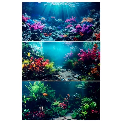 COMSUN Aquarium-Hintergrund, 91,4 x 45,7 cm, Polyester, Hintergrund für Aquarien, strapazierfähiges Gewebe, Unterwasserkorallen, Sonnenschein und Felsenwasserpflanzen, 3 Stück COMSUN Aquarium-Hintergrund, 91,4 x 45,7 cm, Polyester, Hintergrund für Aquarien, strapazierfähiges Gewebe, Unterwasserkorallen, Sonnenschein und Felsenwasserpflanzen, 3 Stück von COMSUN
