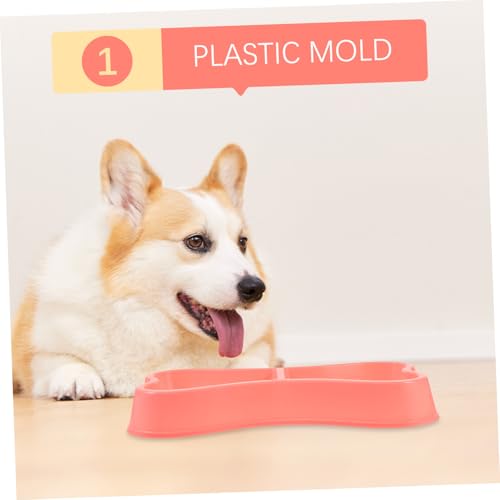 CONGARTENO Doppelnapf für Hunde und Katzen aus Bpa Freiem Kunststoff Knochenform Großes Fassungsvermögen rutschfest Leicht zu Reinigen für Indoor Fütterung von Welpen und Katzen von CONGARTENO
