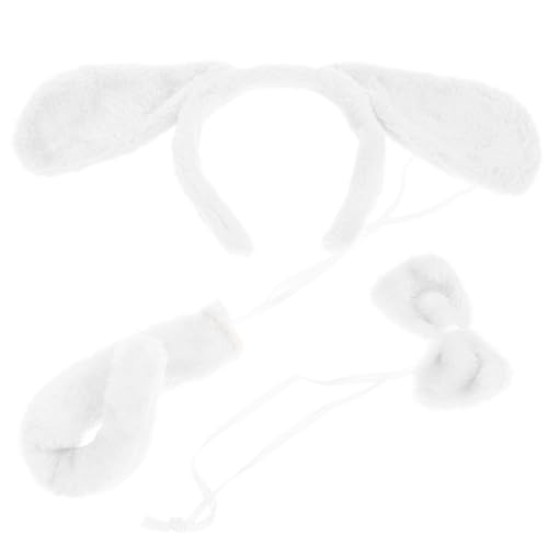 CONGARTENO Plüsch Hundekostüm Set für Verstellbarem Stirnband und Bequemes Tierohren Haarreif für Halloween Cosplay Geburtstagsfeiern und Kreative Verkleidungsspiele von CONGARTENO