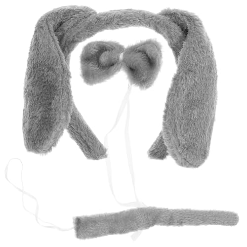 CONGARTENO Plüsch Hundeohren Stirnband Set mit Fliege und Weiches Tierkostüm Cosplay für Kindergeburtstag Zoo Karneval und Kostümparty Bequemes Verkleidungszubehör von CONGARTENO