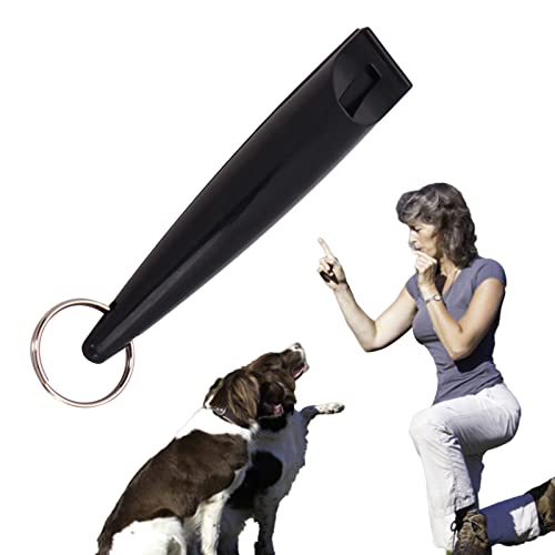 CONSIO Hundetrainingspfeife, Ultraschall Hundepfeife Stop Bellen für Hunde, Professionelle High Pitch Kunststoff Hundepfeife für Schlepptraining Komplett (Schwarz) von CONSIO