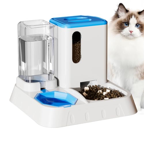 Automatischer Katzenfutterspender,Automatischer Futterspender für Haustiere,Transparenter automatischer Wasserspender für Lebensmittel - Rutschfestes Futterzubehör für Haustiere mit großer Coobaa von COOBAA