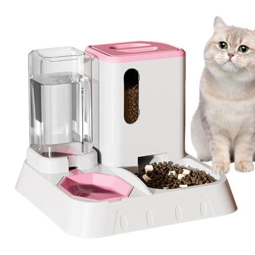 Automatischer Katzenfutterspender,Automatischer Katzenfutterspender,2-in-1 automatischer Lebensmittelspender, Wasserspender - Rutschfestes Futterzubehör für Haustiere mit großer Kapazität, Coobaa von COOBAA