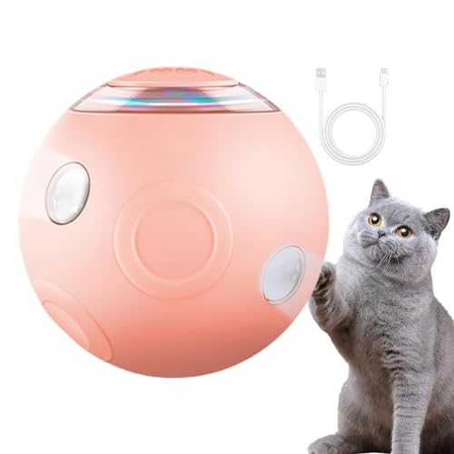 COOBAA Interaktiver Hundespielzeugball, Intelligenter rotierender Ball mit Blitzlichtern, Wiederverwendbarer automatischer Rollball für Haustiere, Katzen und kleine bis mittelgroße Hunderassen von COOBAA