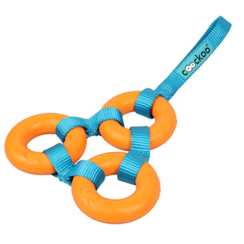 COOCKOO, Hundespielzeug Looop, Orange, aus Naturkautschuk, widerstandsfähiges Band aus gewebtem Nylon, befriedigt das Kaubedürfnis, Spielzeug zum Apportieren, leuchtende Farben von COOCKOO