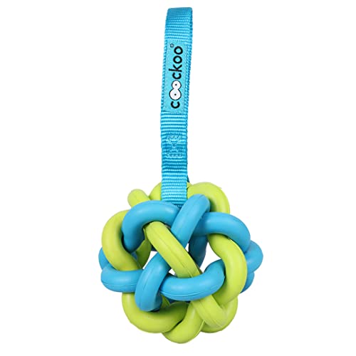 COOCKOO, Hundespielzeug Zed Lime, Blau/Grün, 6 Ringe in Form eines Balls, mit Flacher Gürtelschnalle, hilft bei der Reinigung der Zähne, lustiges Design für noch mehr Spaß von COOCKOO
