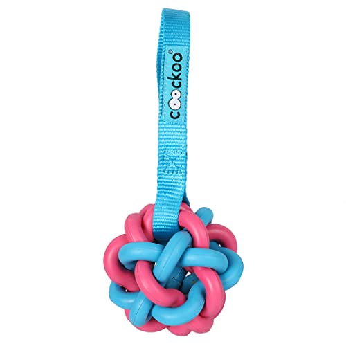 COOCKOO, Hundespielzeug Zed Pink blau/rosa, 6 Ringe in Form eines Balls, mit Flacher Gürtelschnalle, hilft bei der Reinigung der Zähne, lustiges Design für noch mehr Spaß von COOCKOO