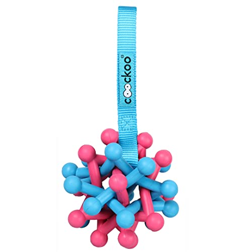 COOCKOO, Zane Hundespielzeug Blau/Rosa, 6 Ringe in Form eines Balls, mit Flacher Gürtelschnalle, hilft bei der Reinigung der Zähne, lustiges Design für noch mehr Spaß von COOCKOO