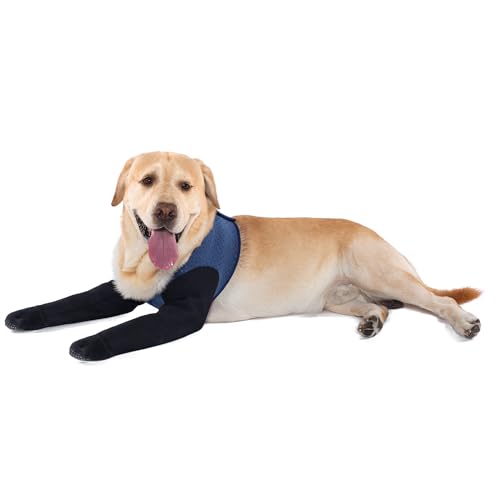 COODEO Hundesocken gegen Pfotenlecken | Wasserfeste Pfotenschutzstiefel mit rutschfesten Sohlen zur Wundheilung & Hautschutz (Blau, 2XL) von COODEO