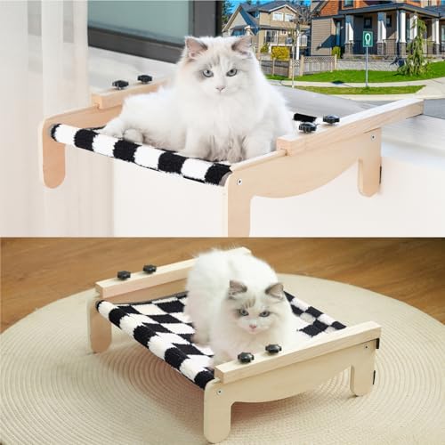 COODIA 2-in-1 Katzen-Fenstersitz, Haustier-Kätzchenbett, Hängematte, Sitz, vielseitiger Ruheplatz zum Sonnenbaden, Beobachten und Entspannen, ideal für Fensterbank, Nachttisch, Schublade, Schrank COODIA 2-in-1 Katzen-Fenstersitz, Haustier-Kätzchenbett, Hängematte, Sitz, vielseitiger Ruheplatz zum Sonnenbaden, Beobachten und Entspannen, ideal für Fensterbank, Nachttisch, Schublade, Schrank von COODIA