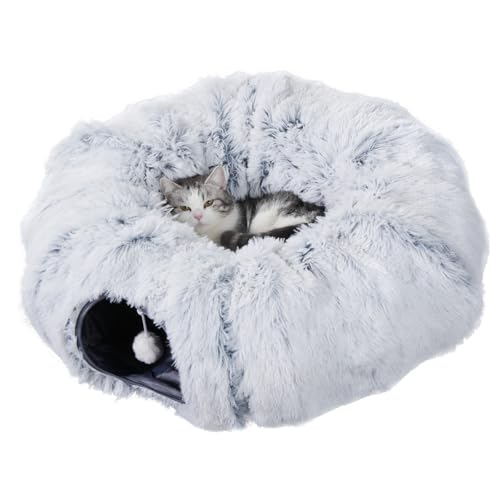 Katzentunnelbett, Katzentunnel für Indoor-Katzen, Donut-Tunnelrohr für gelangweilte erwachsene Katzen, Peekaboo-Höhle, Spielplatz für Kätzchen, Kaninchen, Frettchen, Versteck mit Katzenspielzeugbällen Katzentunnelbett, Katzentunnel für Indoor-Katzen, Donut-Tunnelrohr für gelangweilte erwachsene Katzen, Peekaboo-Höhle, Spielplatz für Kätzchen, Kaninchen, Frettchen, Versteck mit Katzenspielzeugbällen von COODIA