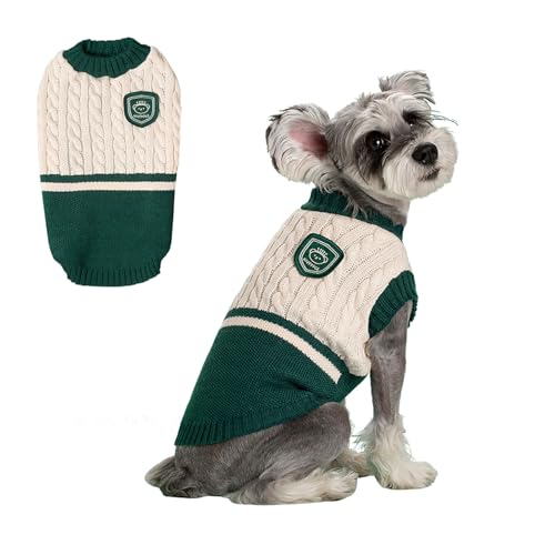COOHAMS Hunde-Winterpullover, Grün, Größe S von COOHAMS