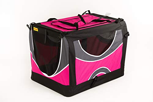 Hundebox Transportbox, 91 * 64 * 64cm Hundehütte, Box für Hund, Box für Katze, coolpet Hundekiste, Box für Urlaub, Reisebox, Käfig, boxbox (pink) von COOL PET