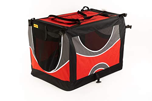 Hundebox Transportbox, 91 * 64 * 64cm Hundehütte, Box für Hund, Box für Katze, coolpet Hundekiste, Box für Urlaub, Reisebox, Käfig, boxbox (rot) von COOL PET