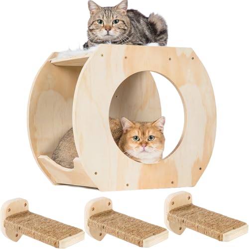 CoolEx Katzen-Wandregale, Katzen-Wandmöbel, Katzenregal mit 3 Katzenwandstufen, Katzenregale für Wand, große Katzen, Katzen-Wandbett mit Plüschbezug, Wandmontage, Katzenkletterregal für Indoor-Katzen CoolEx Katzen-Wandregale, Katzen-Wandmöbel, Katzenregal mit 3 Katzenwandstufen, Katzenregale für Wand, große Katzen, Katzen-Wandbett mit Plüschbezug, Wandmontage, Katzenkletterregal für Indoor-Katzen von COOLEX