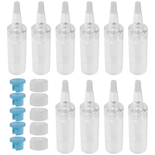 COOLHIYA 10 Stück Stillflaschen für Haustiere: 15 ml Wiederverwendbare Hamster-Wasserflaschen aus Glas, Fütterungswerkzeug – transparenter Milchspender für Kleintiere für verwaiste Haustiere von COOLHIYA