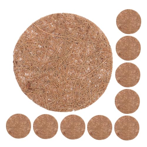 COOLHIYA 16 Stück Teiliges Kokosfaser Vogelmatte Runde Pflanzunterlage für Garten Pigeon Nester und Haustiermatten Vielseitig Einsetzbar als Nestmatte und Blumentopf Unterlage von COOLHIYA