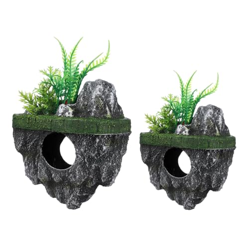 COOLHIYA 2 Stück schwimmende Felsendekoration für Aquarien: Kunststein als Versteck- und Erkundungsraum für Wassertiere – Landschaftsstein für Aquarien COOLHIYA 2 Stück schwimmende Felsendekoration für Aquarien: Kunststein als Versteck- und Erkundungsraum für Wassertiere – Landschaftsstein für Aquarien von COOLHIYA