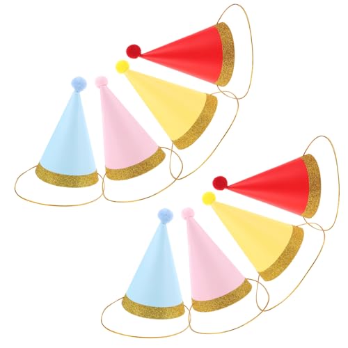 COOLHIYA 8stücke Teiliges Bunter Katzen Tierparty-hüte Mit Pompons Für Kleine Hunde Katzen Und Haustiere Für Geburtstagsfeiern Und Festliche Dekorationen von COOLHIYA