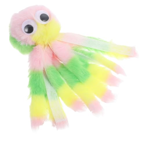 COOLHIYA Kuscheltier Katzenspielzeug Octopus Form Interaktives für Kätzchen und Katzen mit Bunten Regenbogenfarben Kauen von COOLHIYA