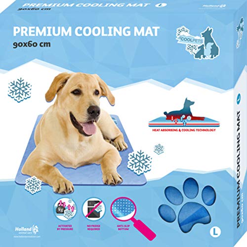 CoolPets Premium Kühlmatte - Geeignet für Hunde - rutschfest - Kühlung für Ihr Haustier - 90x60cm - L von CoolPets