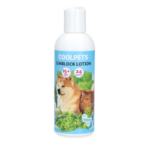 Coolpets Sunblock Lotion - Sonnenschutz für Tiere - Hautpflege für Tiere - 24-Stunden-Schutz - SPF 15+ - Für Tiere geeignet von Coolpets