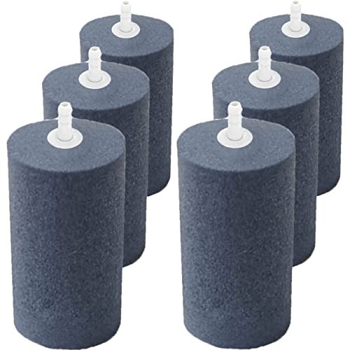 6er-Pack Großer Luftstein, Luftstein-Hydrokultur, 4 x 2 Zoll großer Luftstein Zylinder Bubble Diffusor für Aquarium, Fischtank, Teich und Hydrokultur Luftpumpe, Anzuchtsystem Zirkulation (6er-Pack) von COOMATEC