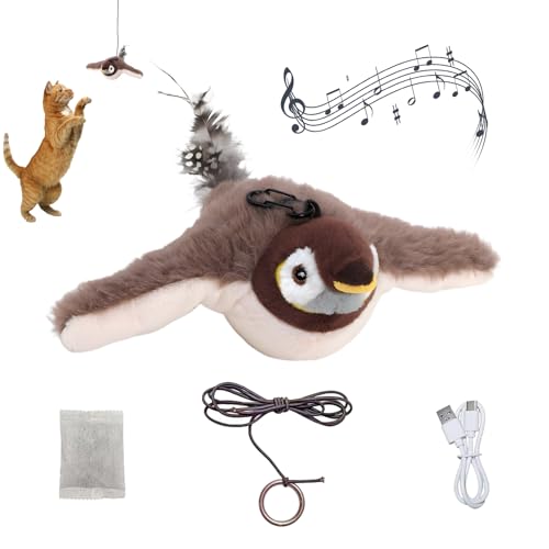 COONE Interaktives Katzenspielzeug, Katzenspielzeug Vogel Mit Katzenminze, Intelligenz Aufladbares Katzen Spielzeug, Puffen Mit Vogelgezwitscher, Wiederaufladbar, 3 Vibrationsmodi COONE Interaktives Katzenspielzeug, Katzenspielzeug Vogel Mit Katzenminze, Intelligenz Aufladbares Katzen Spielzeug, Puffen Mit Vogelgezwitscher, Wiederaufladbar, 3 Vibrationsmodi von COONE