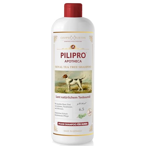 COOPER & BURTON Teebaumöl Hundeshampoo 500ml | Shampoo für Hunde gegen Juckreiz Flöhe Zecken Milben Fellpflege Fellglanz Pflegend & bessere Kämmbarkeit | pH-hautschonend für alle Hunderassen von COOPER & BURTON