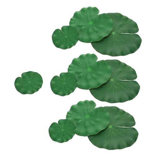 COOPHYA 10 Stück Künstliche Schwimmende Lotusblätter für Teich Realistische Seerosenblätter zur Dekoration von Gartenteichen Aquarien und Koi Pools von COOPHYA