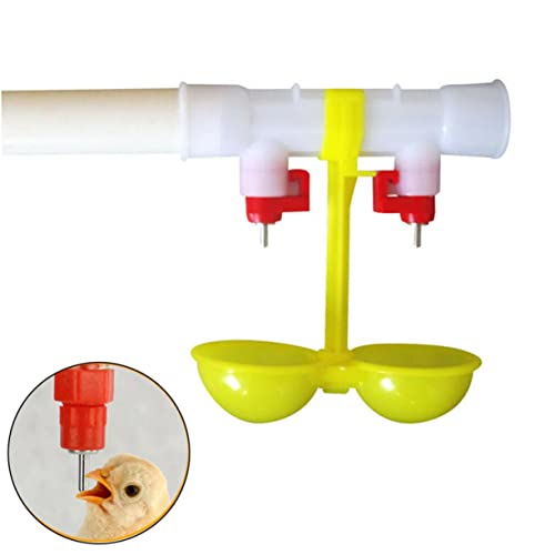 COOPHYA 10 Stücke Kugelhahn Wasserspender Küken Automatische Hühnerwasserzufuhr Vogelschüssel Hühnerwasserspender Geflügel Outdoor Brunnen Halbkugel Gelb von COOPHYA