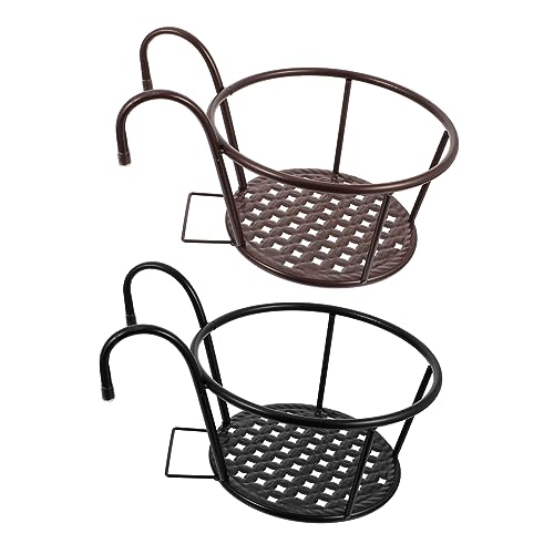 COOPHYA 2 Stücke Wandhängender Blumenregal für Garten Langlebige Halterung für Blumenkästen für Innen und Außenbereich und Antikbraun von COOPHYA