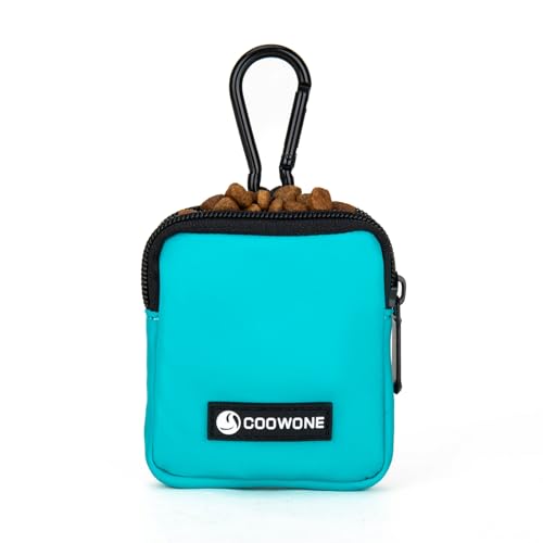 COOWONE Leckerli-Tasche für Hunde, Taschengröße, für Hundetraining, Verhaltenshilfe, wasserdichtes Nylongewebe, Hundekotbeutelhalter, freihändige Spaziergänge-Tasche mit Metall-Karabiner, Seegrün COOWONE Leckerli-Tasche für Hunde, Taschengröße, für Hundetraining, Verhaltenshilfe, wasserdichtes Nylongewebe, Hundekotbeutelhalter, freihändige Spaziergänge-Tasche mit Metall-Karabiner, Seegrün von COOWONE