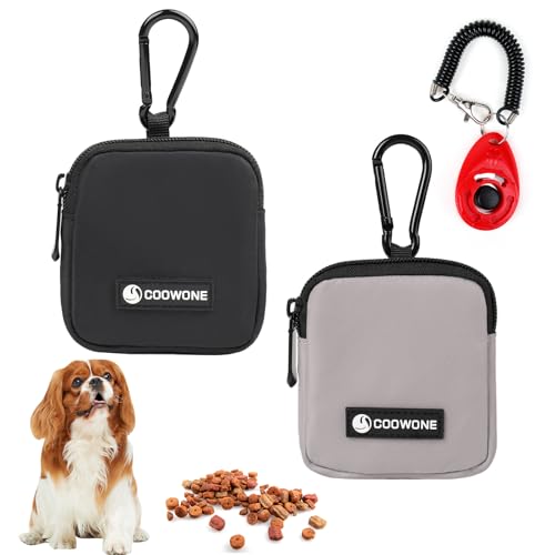 COOWONE Leckerli-Tasche für Hunde, mit Trainings-Clicker, wasserdichte kleine Hundeleckerli-Tasche für Leine, freihändige Spaziergänge mit Karabiner, Hundekotbeutelhalter für Haustier, Welpen, Reisen COOWONE Leckerli-Tasche für Hunde, mit Trainings-Clicker, wasserdichte kleine Hundeleckerli-Tasche für Leine, freihändige Spaziergänge mit Karabiner, Hundekotbeutelhalter für Haustier, Welpen, Reisen von COOWONE
