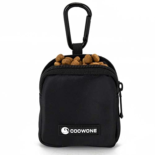 COOWONE wasserdichte Leckerlitasche für Hunde, Leckerlitasche für Hundetraining, integrierter Kotbeutelspender, verstellbare Umhängetasche (Blk) von COOWONE