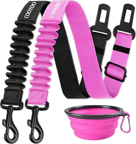 COOYOO Hunde-Sicherheitsgurt, 2 Packungen, einziehbar, für Hunde, verstellbar, aus Nylon, Sicherheitsgurt für Haustiere, strapazierfähig, elastisch und langlebig, Autogeschirr für Hunde, Zugleine COOYOO Hunde-Sicherheitsgurt, 2 Packungen, einziehbar, für Hunde, verstellbar, aus Nylon, Sicherheitsgurt für Haustiere, strapazierfähig, elastisch und langlebig, Autogeschirr für Hunde, Zugleine von COOYOO