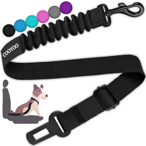 COOYOO Hunde-Sicherheitsgurt, langlebig, einziehbares Hundegeschirr, verstellbarer Hunde-Sicherheitsgurt für Fahrzeug, Nylon, Haustier-Sicherheitsgurte, strapazierfähig und elastisch, 1 Stück, Schwarz COOYOO Hunde-Sicherheitsgurt, langlebig, einziehbares Hundegeschirr, verstellbarer Hunde-Sicherheitsgurt für Fahrzeug, Nylon, Haustier-Sicherheitsgurte, strapazierfähig und elastisch, 1 Stück, Schwarz von COOYOO