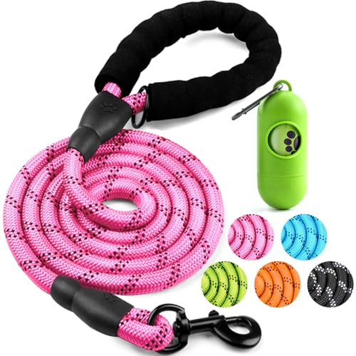 COOYOO Hundeleine, 1,8 m, strapazierfähig, bequemer gepolsterter Griff, 1,27 cm, reflektierend, für mittelgroße und große Hunde, mit Kotbeutelspender COOYOO Hundeleine, 1,8 m, strapazierfähig, bequemer gepolsterter Griff, 1,27 cm, reflektierend, für mittelgroße und große Hunde, mit Kotbeutelspender von COOYOO