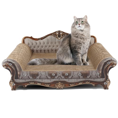 COOZMENT Sofaförmige Kratzcouch, dicker Kratzkarton, Lounge-Bett zum Ausruhen und Spielen, Sofa-Kratzpolster (L x B x H): 58 x 31 x 27 cm von COOZMENT