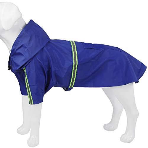 CORGIOLOGY | HT-668 | Regen Mantel Jacke für All Hunde, wasserdichte Regenmantel, Reflektierende Hund Regen Kleidung für alle Hunde geEignet, 4 Farben verfügbar (2XL, BLAU) von CORGIOLOGY