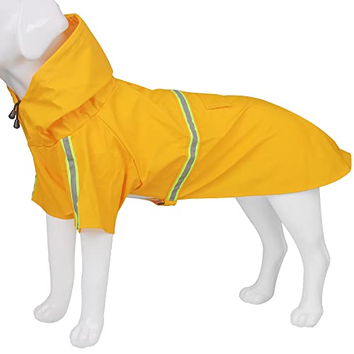 CORGIOLOGY | HT-668 | Regen Mantel Jacke für All Hunde, wasserdichte Regenmantel, Reflektierende Hund Regen Kleidung für alle Hunde geEignet, 4 Farben verfügbar (2XL, GELB) von CORGIOLOGY