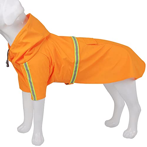 CORGIOLOGY | HT-668 | Regen Mantel Jacke für All Hunde, wasserdichte Regenmantel, Reflektierende Hund Regen Kleidung für alle Hunde geEignet, 4 Farben verfügbar (2XL, ORANGE) von CORGIOLOGY