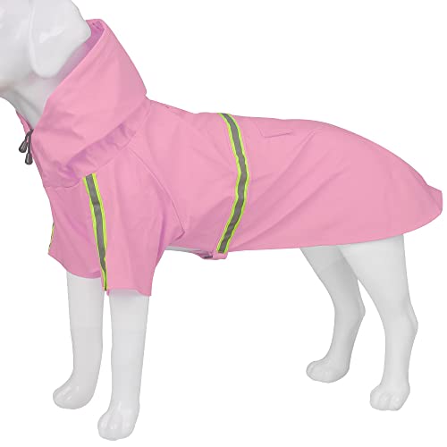 CORGIOLOGY | HT-668 | Regen Mantel Jacke für All Hunde, wasserdichte Regenmantel, Reflektierende Hund Regen Kleidung für alle Hunde geEignet, 4 Farben verfügbar (2XL, PINK) von CORGIOLOGY