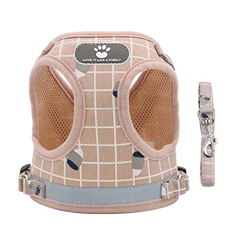 CORGIOLOGY | HT-849 | Hundegeschirrset für alle Hunde, Brustgeschirrset, Mesh-Gewebe, Atmungsaktives Gewebe, Reflektierender Streifen, Für Alle Hunde geeignet, 3 Farben vervügbar (XL, PINK) von CORGIOLOGY