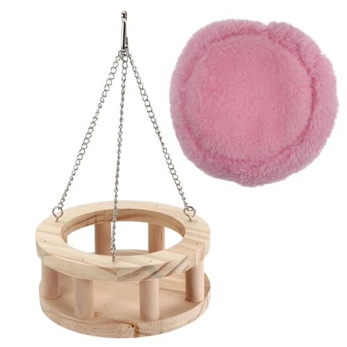 CORHAD Natürliche Holzrahmen Hautfreundliche Kissen Kleintier Hängematte Für Hamster Lebensraum Zufällige Farbe von CORHAD