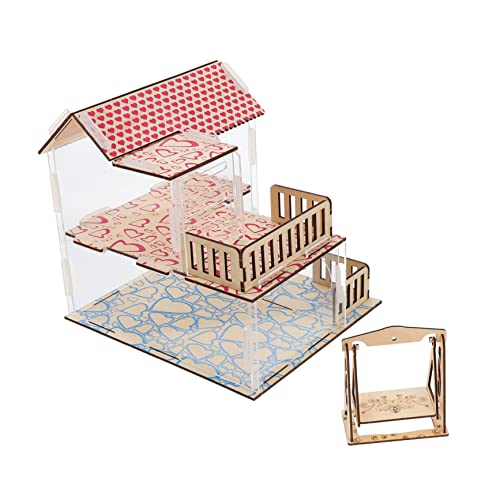 CORHAD 1satz Hamster Villa Mit Transparentem Tunnel Doppellagiger Spielzeug-Haus Für Kleintiere Sicheres Und Langlebiges Kletterversteck Für Hamster Idealer Rückzugsort Für Kleine von CORHAD