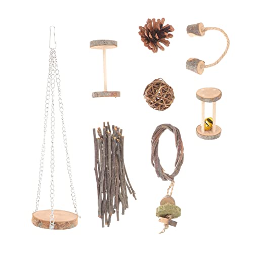 CORHAD Spielzeug-Set Für Papageien Und Vögel 9-teilig Aus Holz Beißspielzeug Für Hamster Sicheres Kauspielzeug Fördert Saubere Und Gesunde Zähne Von Haustieren CORHAD Spielzeug-Set Für Papageien Und Vögel 9-teilig Aus Holz Beißspielzeug Für Hamster Sicheres Kauspielzeug Fördert Saubere Und Gesunde Zähne Von Haustieren von CORHAD